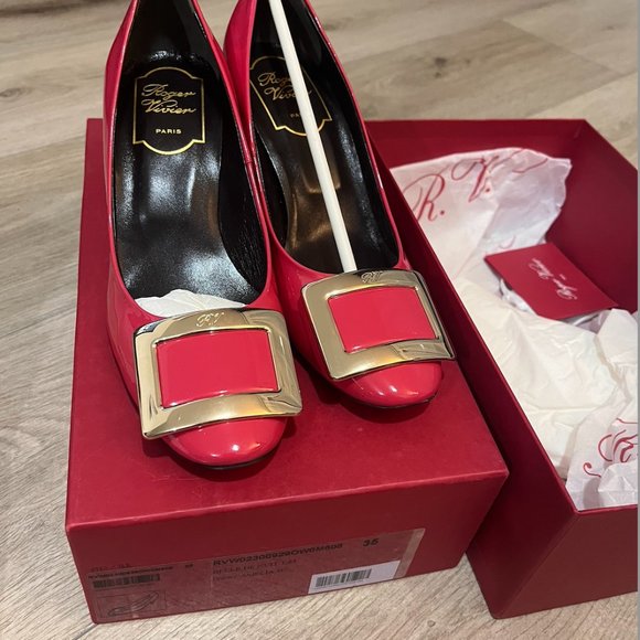 authentic roger vivier 35 belle de nuit camelia - Picture 7 of 9